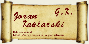 Goran Kaplarski vizit kartica